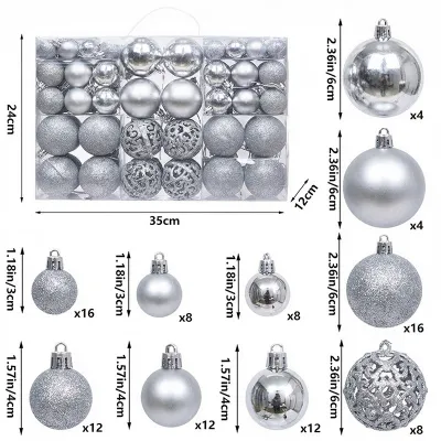 Christmas PVC Ball 3-6cm Hollow Tree Decoration Ornaments 100pcs/Box