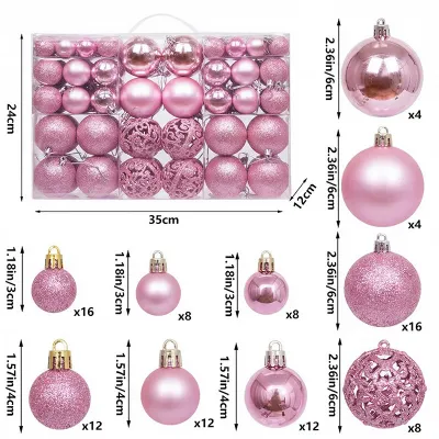 Christmas PVC Ball 3-6cm Hollow Tree Decoration Ornaments 100pcs/Box