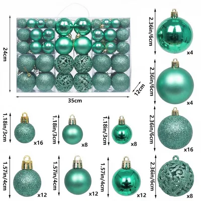 Christmas PVC Ball 3-6cm Hollow Tree Decoration Ornaments 100pcs/Box