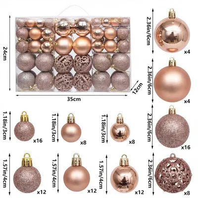 Christmas PVC Ball 3-6cm Hollow Tree Decoration Ornaments 100pcs/Box