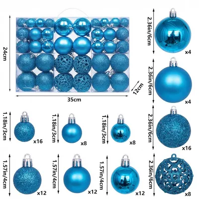 Christmas PVC Ball 3-6cm Hollow Tree Decoration Ornaments 100pcs/Box