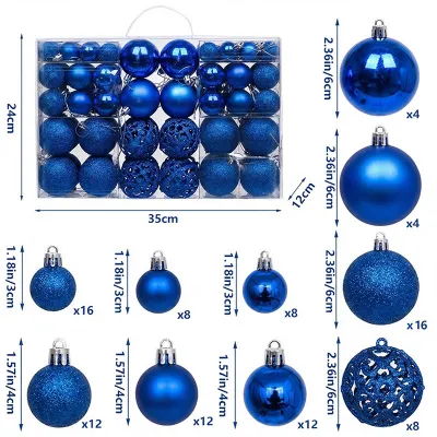 Christmas PVC Ball 3-6cm Hollow Tree Decoration Ornaments 100pcs/Box