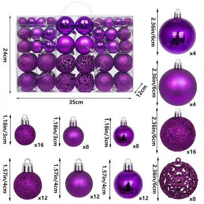 Christmas PVC Ball 3-6cm Hollow Tree Decoration Ornaments 100pcs/Box