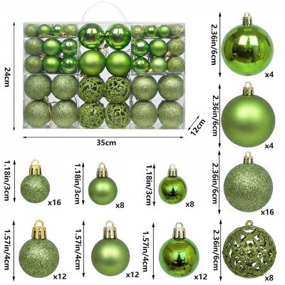 Christmas PVC Ball 3-6cm Hollow Tree Decoration Ornaments 100pcs/Box
