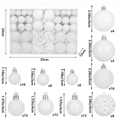 Christmas PVC Ball 3-6cm Hollow Tree Decoration Ornaments 100pcs/Box