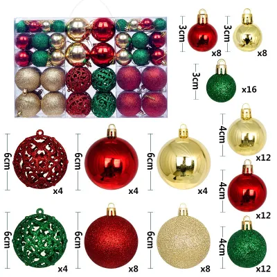 Christmas PVC Ball 3-6cm Hollow Tree Decoration Ornaments 100pcs/Box
