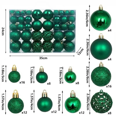 Christmas PVC Ball 3-6cm Hollow Tree Decoration Ornaments 100pcs/Box