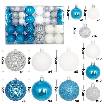 Christmas PVC Ball 3-6cm Hollow Tree Decoration Ornaments 100pcs/Box