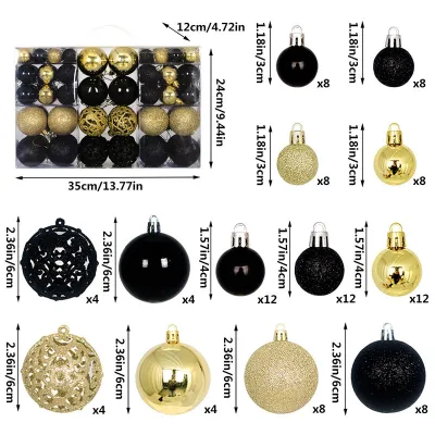 Christmas PVC Ball 3-6cm Hollow Tree Decoration Ornaments 100pcs/Box