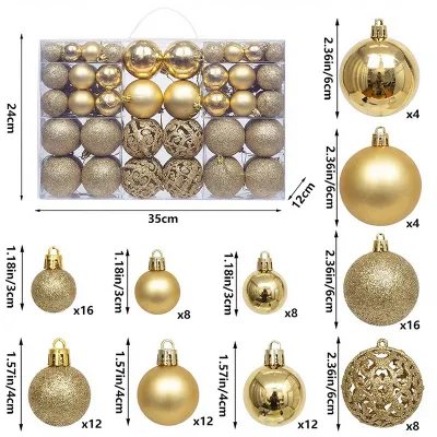 Christmas PVC Ball 3-6cm Hollow Tree Decoration Ornaments 100pcs/Box
