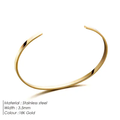 Men Fashion Simple Stainless Steel Open Bracelet