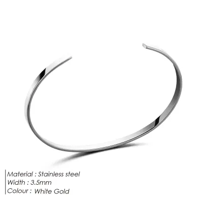 Men Fashion Simple Stainless Steel Open Bracelet