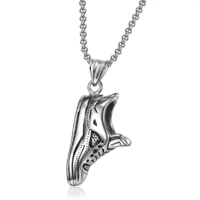 Men Fashion Creative Hip Hop Basketball Shoes Pendant Stainless Steel Necklace