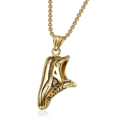 Men Fashion Creative Hip Hop Basketball Shoes Pendant Stainless Steel Necklace