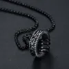 Black Pendant With Chain 55Cm