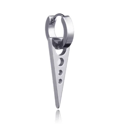 Men Fashion Black Punk Titanium Steel Earrings