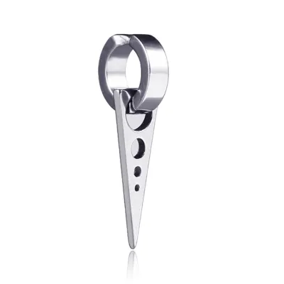 Men Fashion Black Punk Titanium Steel Earrings