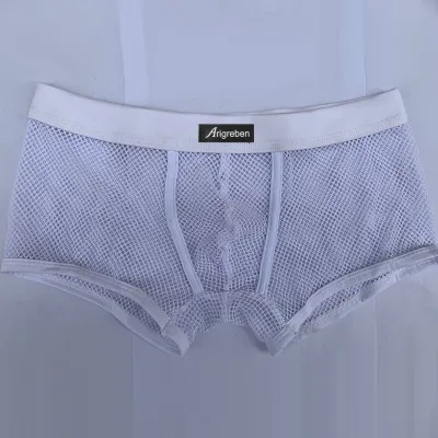 Men'S Fashion Solid Color Low Waist Mesh Breathable Underwear