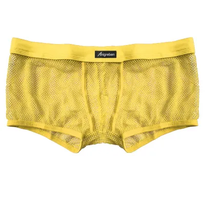 Men'S Fashion Solid Color Low Waist Mesh Breathable Underwear