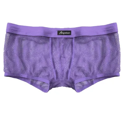 Men'S Fashion Solid Color Low Waist Mesh Breathable Underwear