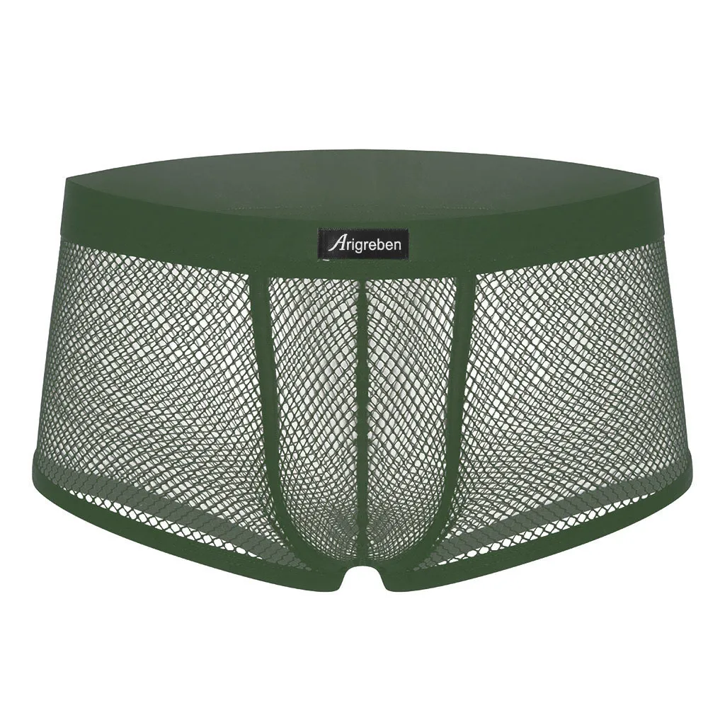 Men'S Fashion Solid Color Low Waist Mesh Breathable Underwear
