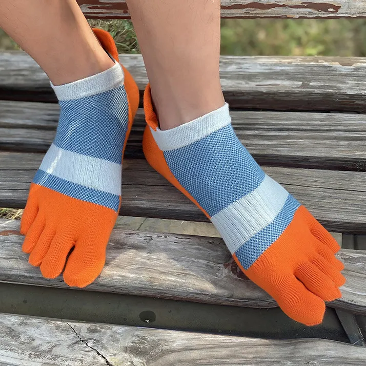 Men'S Fashion Casual Cotton Breathable Thickened Five-Toe Socks