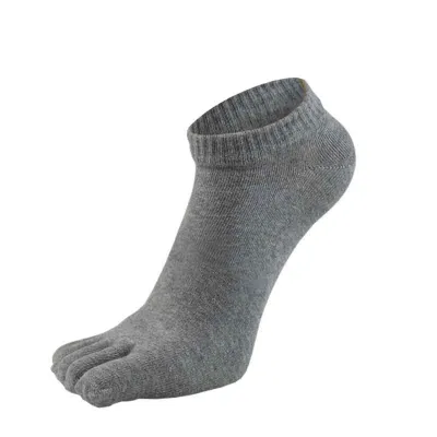 Men Fashion Casual Solid Color Cotton Short-Tube Five-Toe Socks