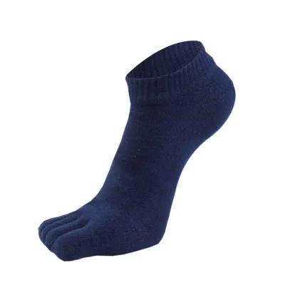 Men Fashion Casual Solid Color Cotton Short-Tube Five-Toe Socks