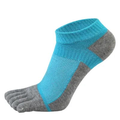 Men'S Fashion Cotton Mesh Stitching Summer Thin Short-Tube Five-Toe Socks