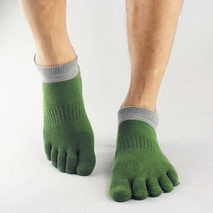 Men'S Fashion Casual Cotton Short Tube Five-Toe Socks