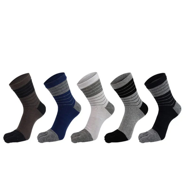 Men Fashion Cotton Mid-Tube Five-Toe Socks