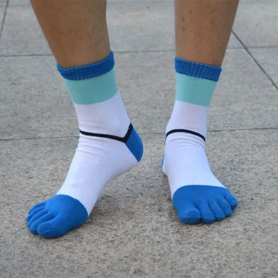 Men'S Fashion Casual Cotton Mid-Tube Toe Five-Finger Socks
