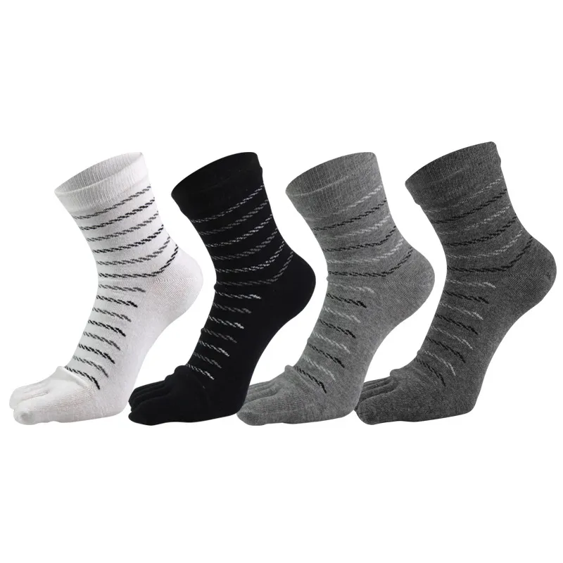 Men Fashion Casual Cotton Line Five-Finger Socks