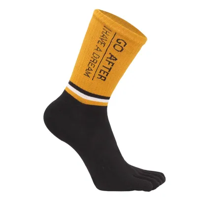 Men Fashion Cotton Mid-Barrel Five-Finger Socks