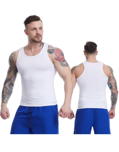 Men'S Fashion Casual Simple Summer Solid Color Thin Sleeveless Tank Top