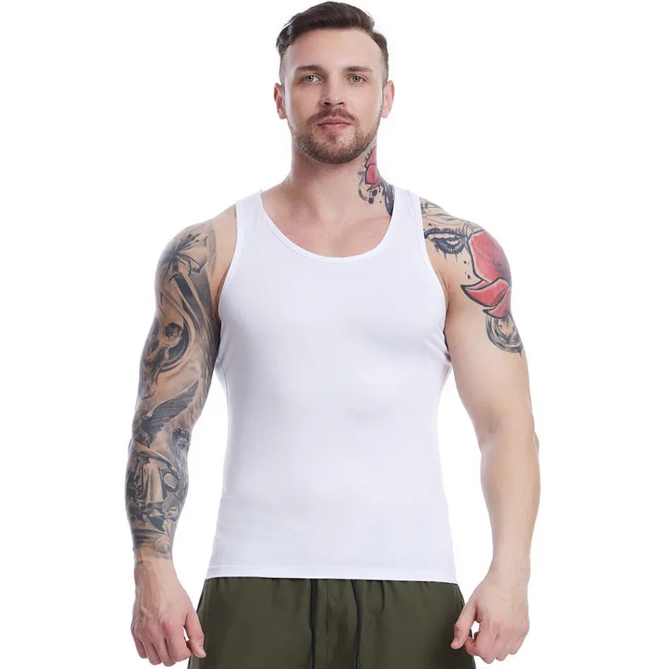 Men'S Fashion Casual Simple Summer Solid Color Thin Sleeveless Tank Top