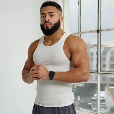 Men'S Fashion Casual Simple Solid Color Cotton High Elastic Thread Breathable Sleeveless Tank Top
