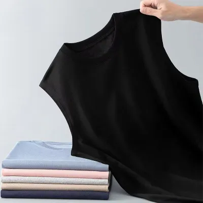 Men Fashion Casual Simple Solid Color Loose Sleeveless Tank Top