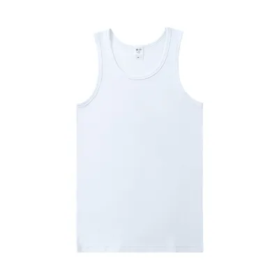 Men Fashion Casual Simple Summer Solid Color Threaded Slim-Fit Tank Top