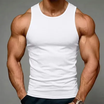 Men Fashion Casual Summer Solid Color Quick-Drying Breathable Tank Top