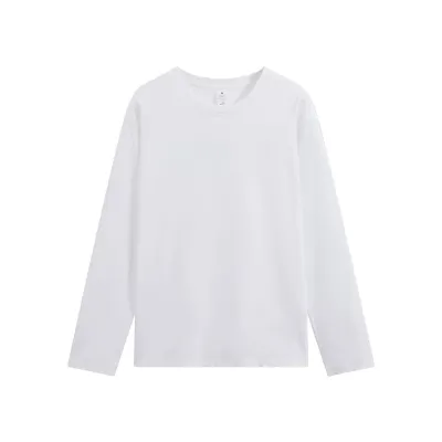 Men'S Fashion Casual Simple Solid Color Cotton Loose Long Sleeve T-Shirt