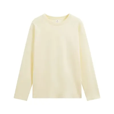 Men'S Fashion Casual Simple Solid Color Cotton Loose Long Sleeve T-Shirt