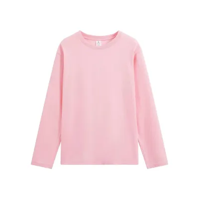 Men'S Fashion Casual Simple Solid Color Cotton Loose Long Sleeve T-Shirt