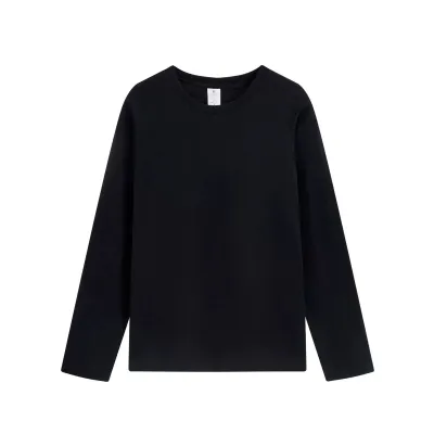 Men'S Fashion Casual Simple Solid Color Cotton Loose Long Sleeve T-Shirt