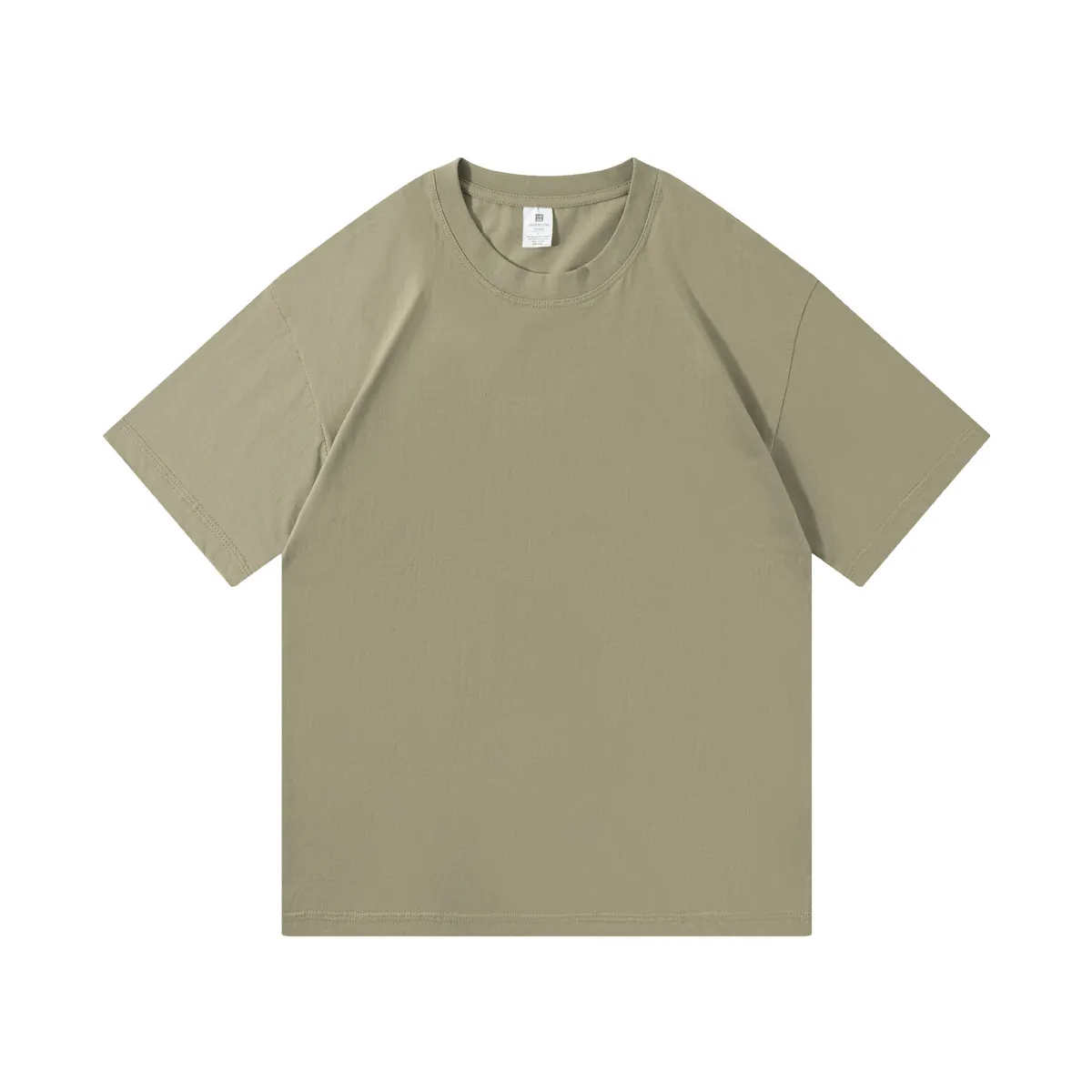 Men Fashion Casual Simple Solid Color Cotton Round Neck Short-Sleeve Loose T-Shirt