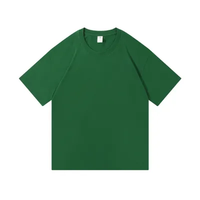 Men Fashion Casual Simple Solid Color Cotton Round Neck Short-Sleeve Loose T-Shirt
