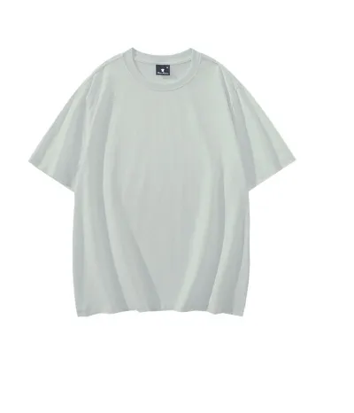 Men Fashion Casual Simple Solid Color Cotton Round Neck Short-Sleeve T-Shirt