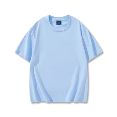 Men Fashion Casual Simple Solid Color Cotton Round Neck Short-Sleeve T-Shirt