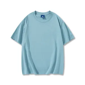 Men Fashion Casual Simple Solid Color Cotton Round Neck Short-Sleeve T-Shirt