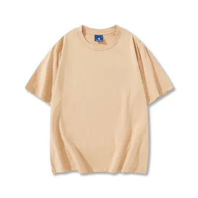 Men Fashion Casual Simple Solid Color Cotton Round Neck Short-Sleeve T-Shirt